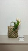 گلدان شیشه ای حصیری