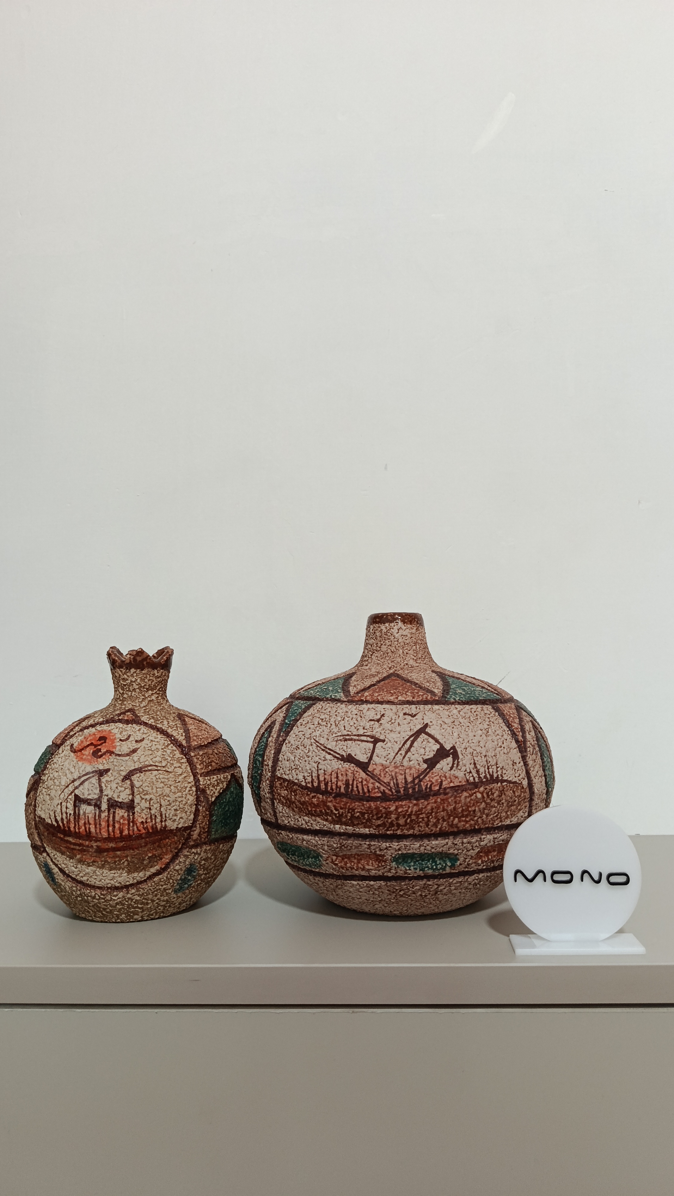 ست گلدان دکوراتیو رومیزی سفالی دست‌ساز